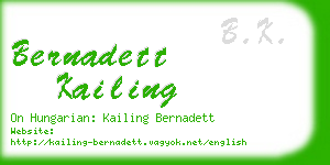 bernadett kailing business card